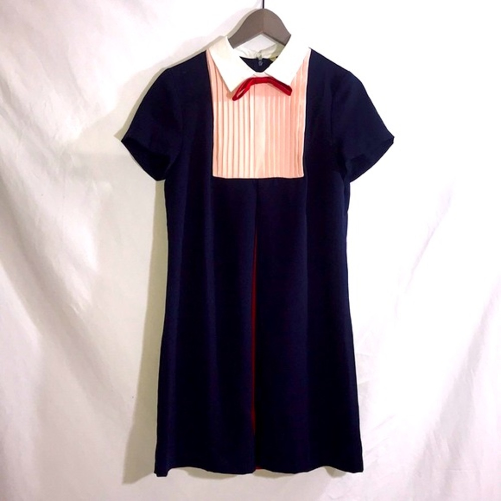 Navy Blue Bib Dress | Vintage | Size Medium
